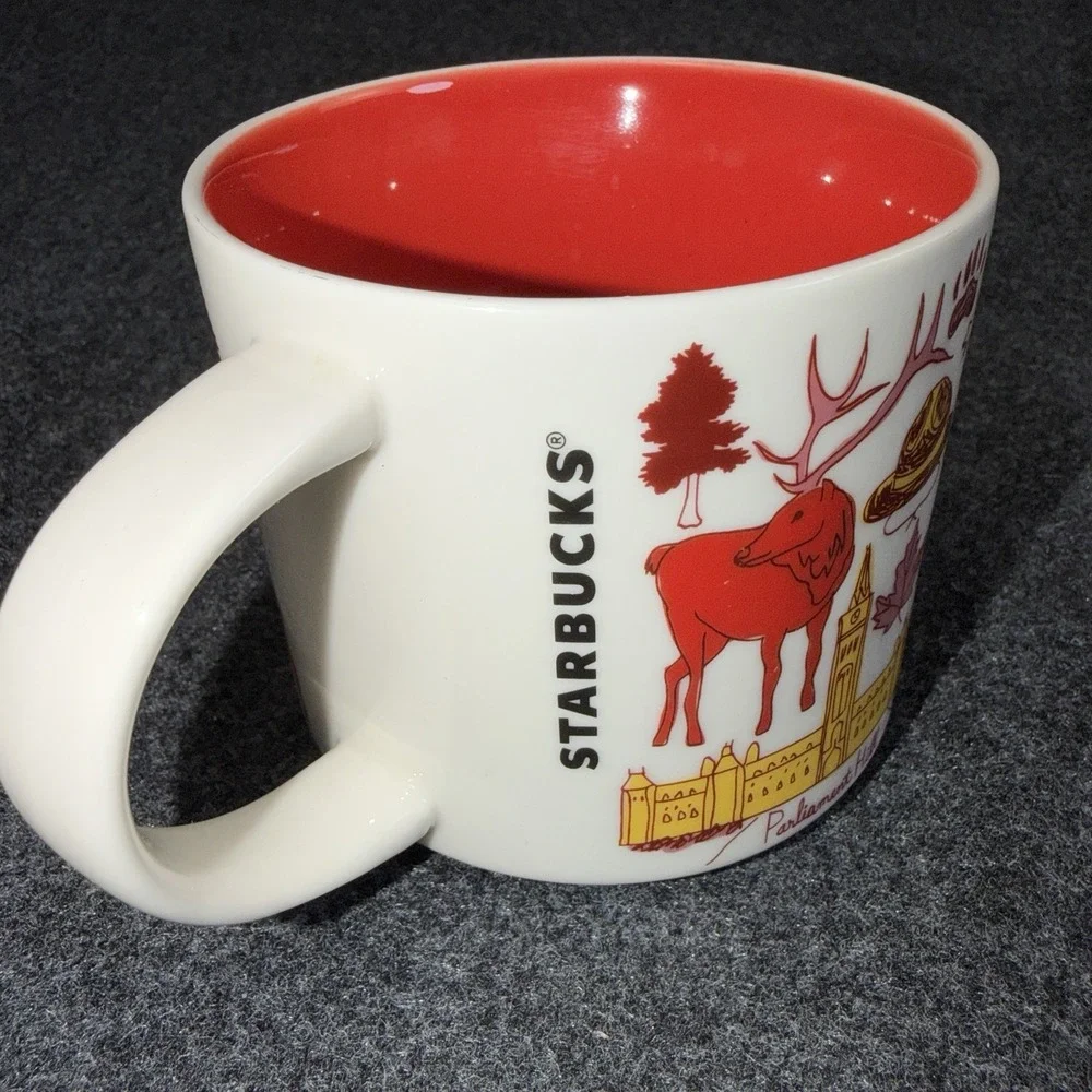 Starbucks Been There Series Canada Mug Red Interior 14oz Coffee Tea Cup